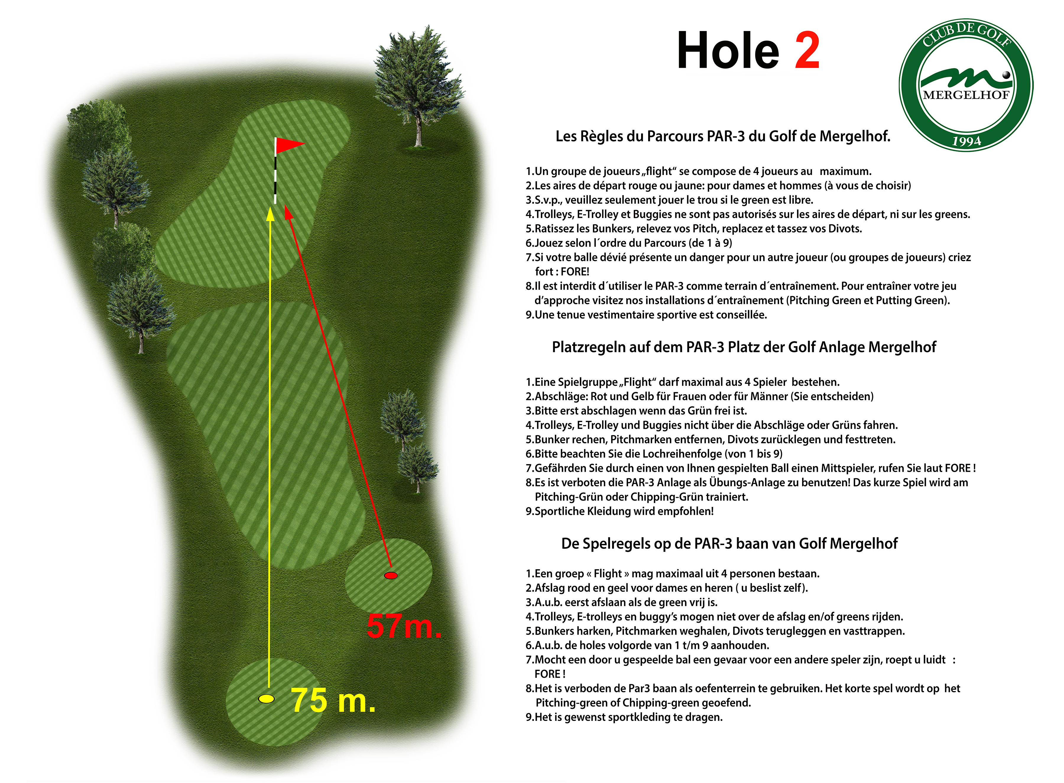 Public course 9 Loch (Par 3 ) Platz Golf, Mergelhof